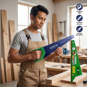 Lafma Gergaji Kayu Gagang PVC gergaji tangan gergaji potong Ukuran 14" 16" 18" Inch In Merk Lafma Plat besi baja Berkualitas murah