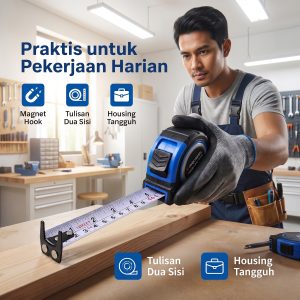 Meteran Tukang PROWEL Magnet Hook 5m 7.5m – Measuring Tape Dua Sisi, Tebal, Akurat, Praktis, Cocok untuk industri, konstruksi & Rumah