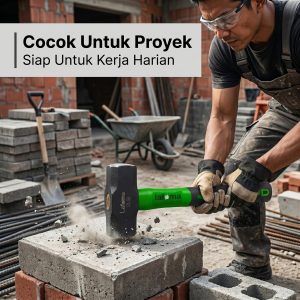 LAFMA Palu Batu / Palu Bodem gagang Fiber 2LB 3LB – Besi Baja Kuat Anti Slip