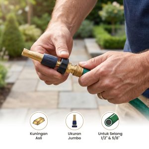 Semprotan air Taman PERBUAH / Semprotan Air / Brass Nozzle / Spray Nozzle / Semprotan Kuningan Full / Kepala Semprotan Selang / Hose Brass / Hose Nozzle Gold