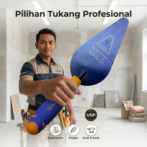 Prowel Sendok Semen Cetok Semen Lancip Gagang Fiber 6 7 8 inch Hitam Paint Anti Slip Tahan Karat Plat Hitam Tebal 1mm